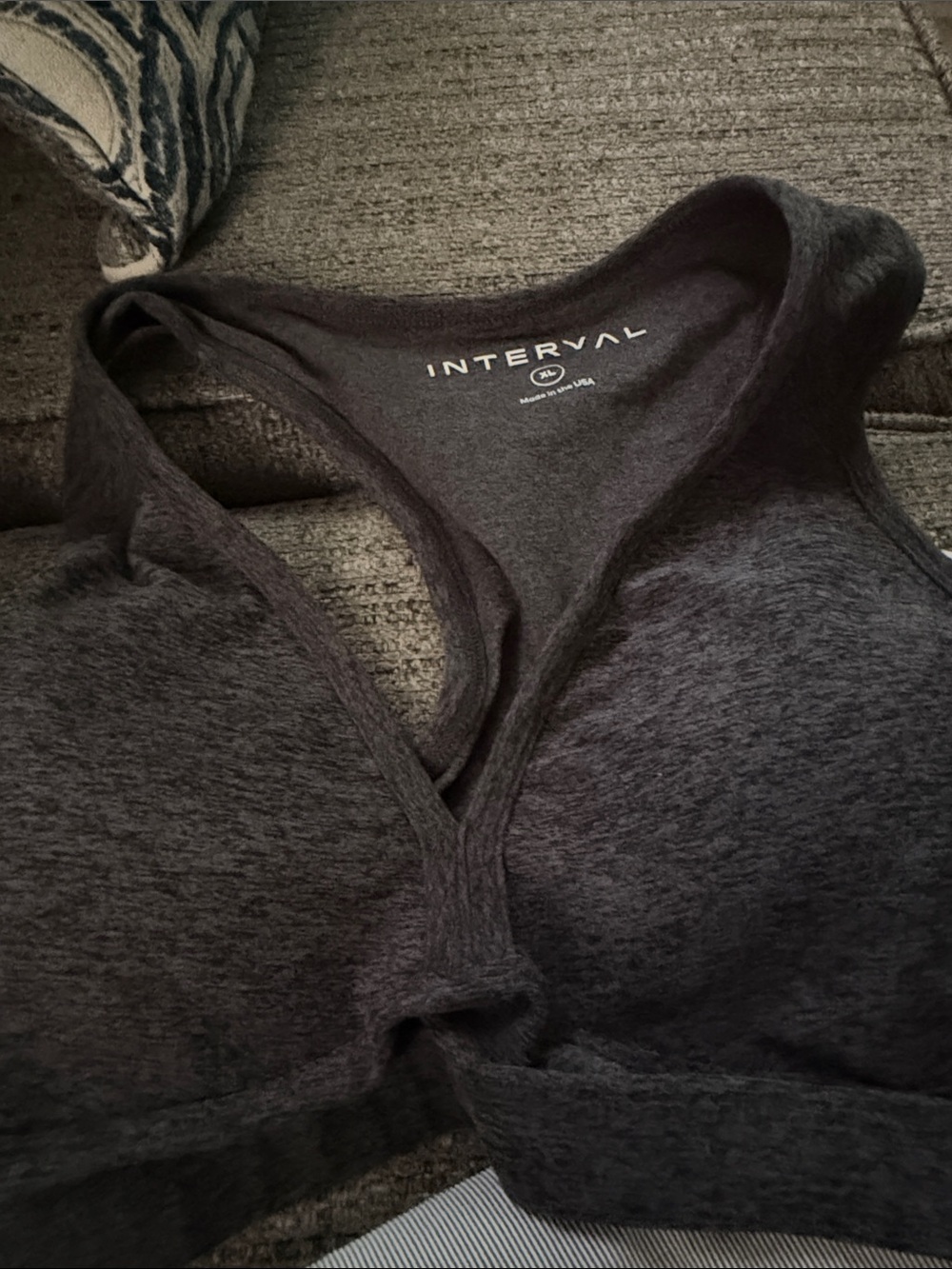 Women's Charcoal Gray Seamless Sports Bralette - Light Support